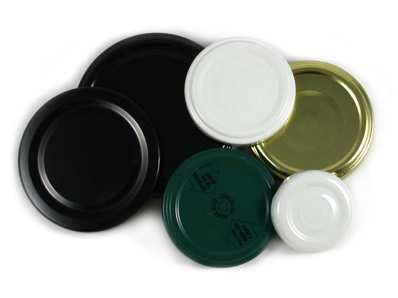 Lids - 25 x 53 mm Twist Top Lids - Gold - Flat