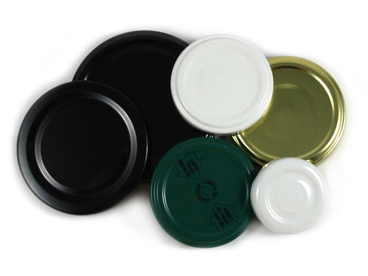 Lids - 25 x 53 mm Twist Top Lids - Gold - Flat