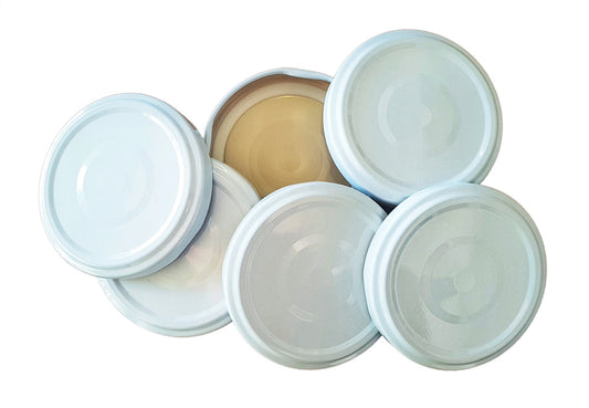Lids - 10 x 63 mm Twist Top Lids - Pop Top Button - White
