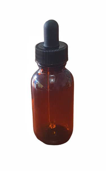 50 ml Amber Round Glass Bottle with Dropper - Black