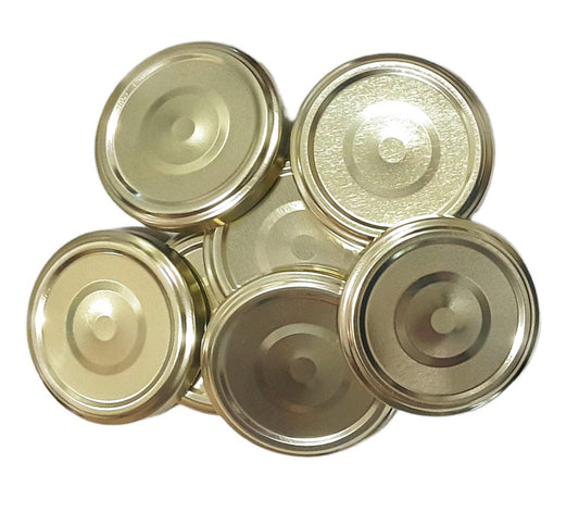 Lids - 50 x 63 mm Twist Top Lids - Gold - Pop Top Button