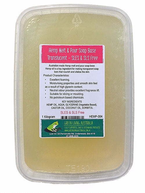 Hemp Melt and Pour Soap- Translucent (SLES & SLS Free)