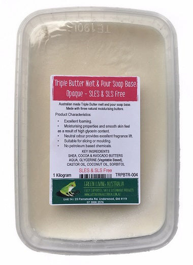 Triple Butter Melt and Pour Soap Base - Opaque (SLES & SLS Free)